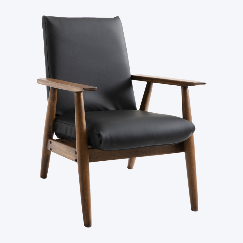 كرسي بذراعين مصنوع من الجلد الكلاسيكي للمطعم في الشرفة 808-CX